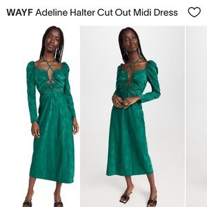 Wayf Green cutout dress